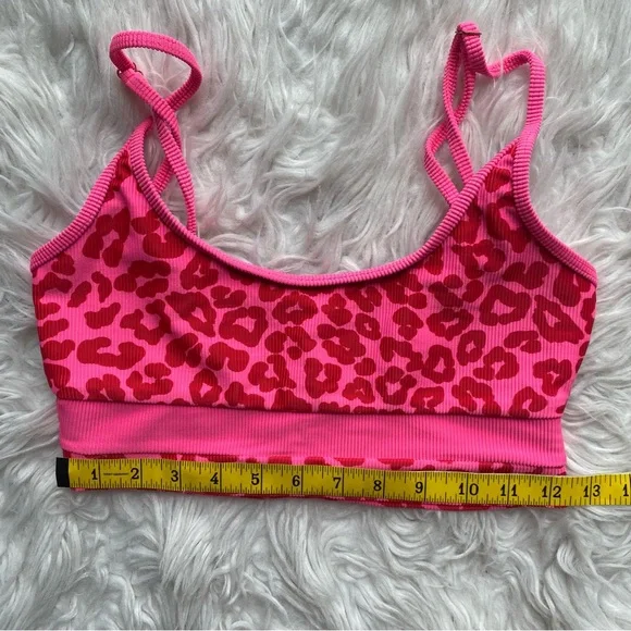 Beach Riot Eva Love Leopard Sports Bra Bikini Top Women’s Size Medium - Picture 4 of 9